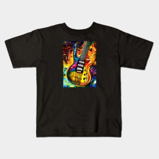 Exploding guitar design Kids T-Shirt